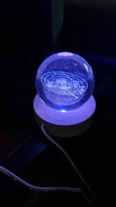 3D Galaxy Solar System Crystal Ball Night Light with Wooden Base photo review